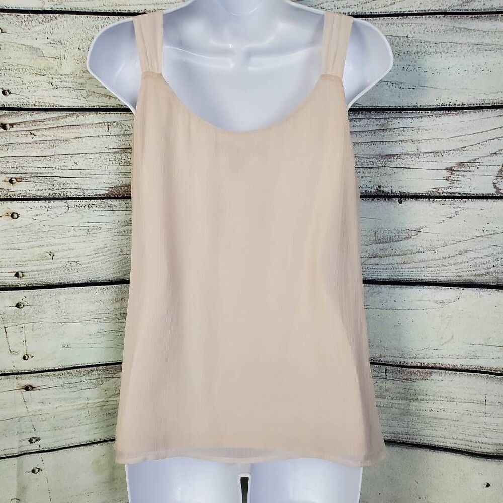 White House Black Market Blush Sequin Stripe Tank - Picture 4 of 9